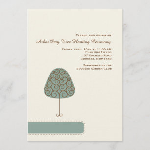 Swirly Tree Arbor Day Invitation