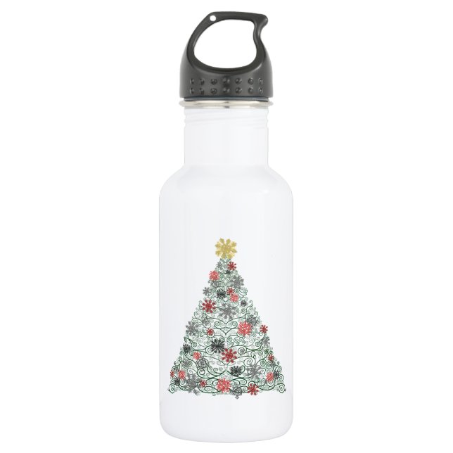 Swirly Tree Decorated 532 Ml Water Bottle (Front)