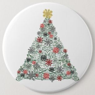 Swirly Tree Decorated 6 Cm Round Badge
