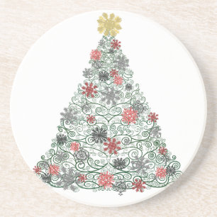 Swirly Tree Decorated Coaster