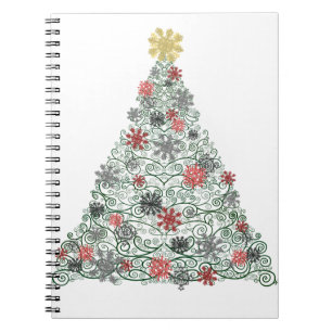 Swirly Tree Decorated Spiral Notebook