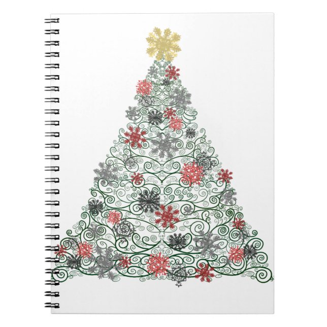 Swirly Tree Decorated Spiral Notebook (Front)