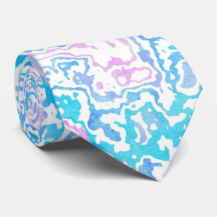 Swirly Trippy Groovy Hippie Boho Funky Marble Tie