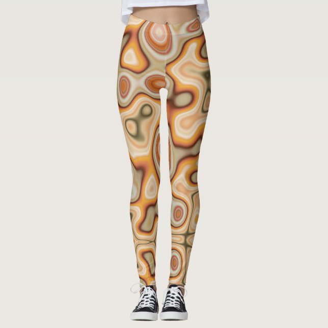 swirly twisted vintage colours liquified ,nice loo leggings (Front)