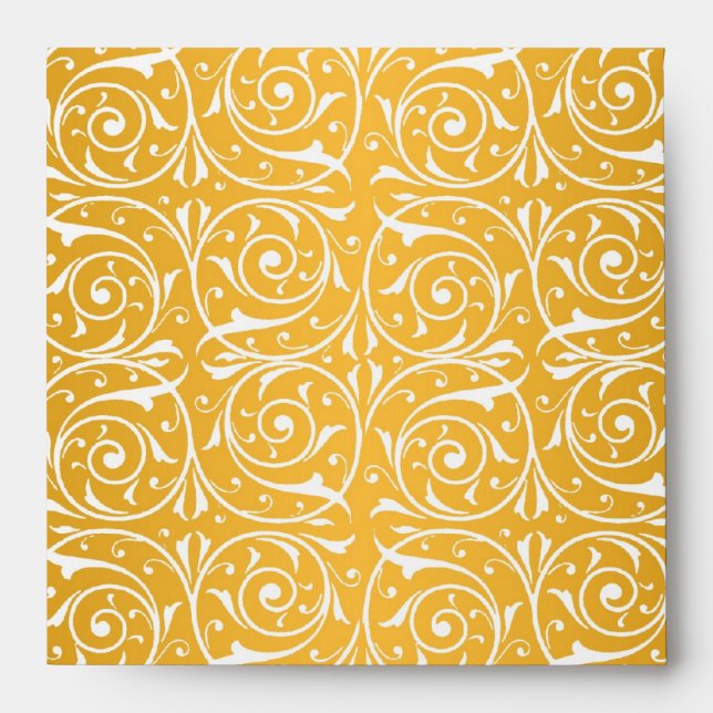 Swirly Vines in Yellow Pattern Envelopes (Front)