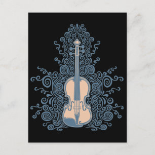 Swirly Violin Postcard