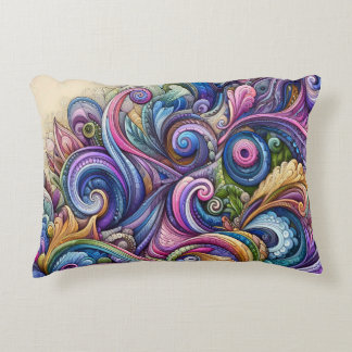 Swirly Whirly Colour Burst  Decorative Cushion