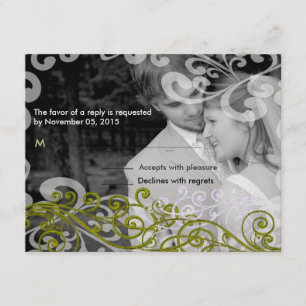 Swirly Your Photo Wedding Reponse Card