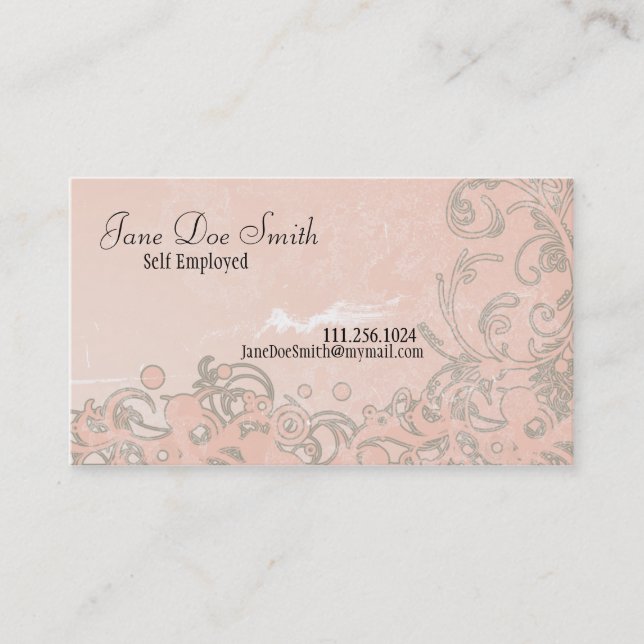 SwirlyGrunge Elegance Business Card (Front)