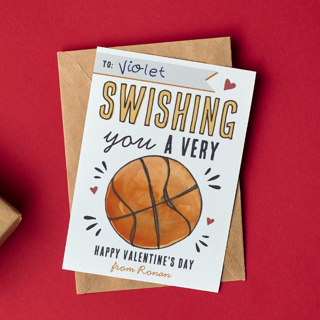 Swish Basketball Classroom Valentine's Day Card (Creator Uploaded)