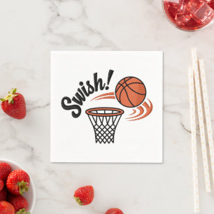 Swish Slam Dunk: Vintage Basketball Style Napkin