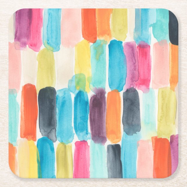 Swish Swatch I Square Paper Coaster (Front)