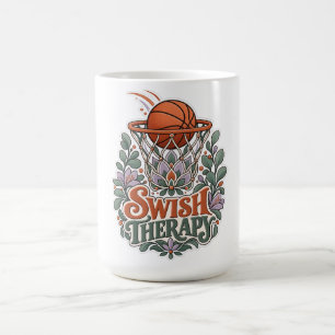 Swish Therapy Floral Basketball Coffee Mug