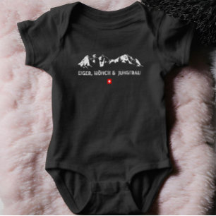 Swiss Alps   Eiger Mönch &Jungfrau   Baby Bodysuit