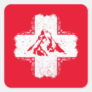 Swiss Alps Matterhorn - Switzerland Square Sticker