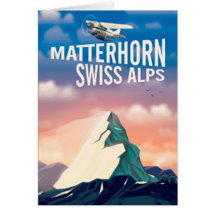 Swiss Alps Matterhorn travel poster