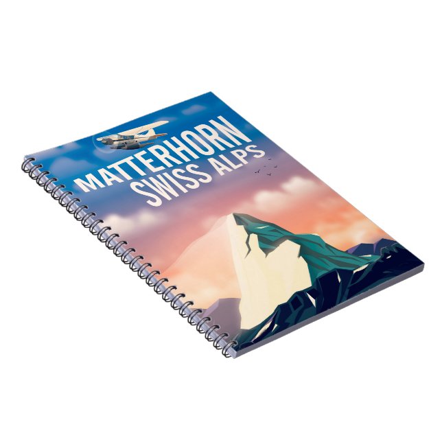 Swiss Alps Matterhorn travel poster Spiral Notebook (Right Side)