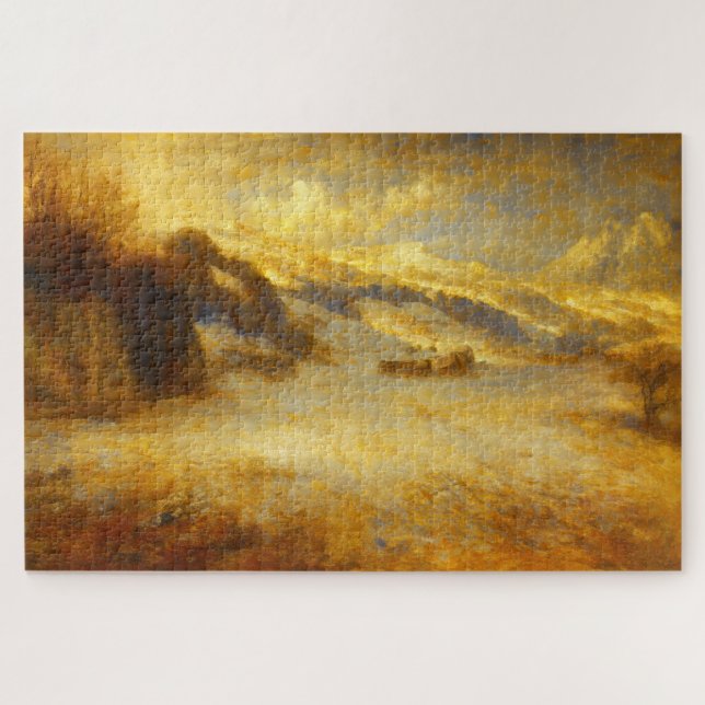 Swiss Alps Snowy Mountain Turner Art Puzzle (Horizontal)