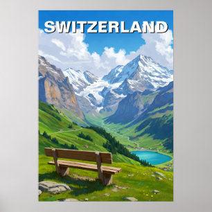 Swiss Alps Switzerland Travel Poster