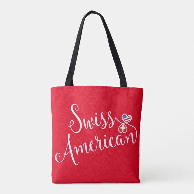 SWiss American Entwined Hearts Tote Bag (Back)