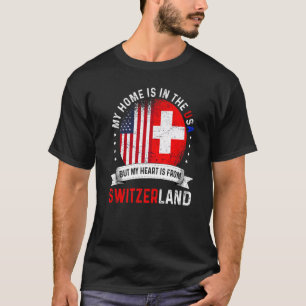 Swiss American Patriot Heart is from Switzerland F T-Shirt
