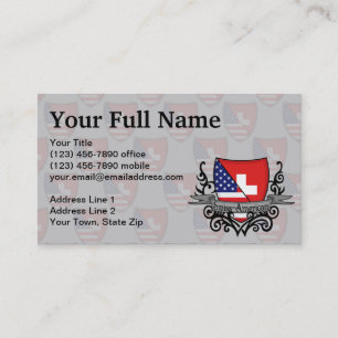 Swiss-American Shield Flag Business Card