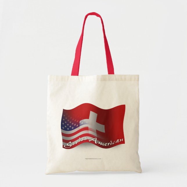 Swiss-American Waving Flag Tote Bag (Front)