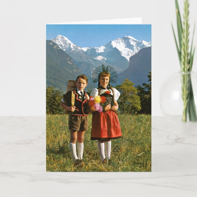Swiss boy and girl card (Front)