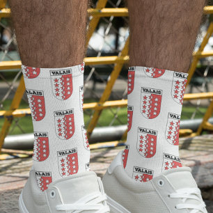 Swiss Canton of Valais Coat of Arms Socks