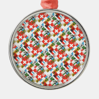 Swiss cantonial flags metal tree decoration