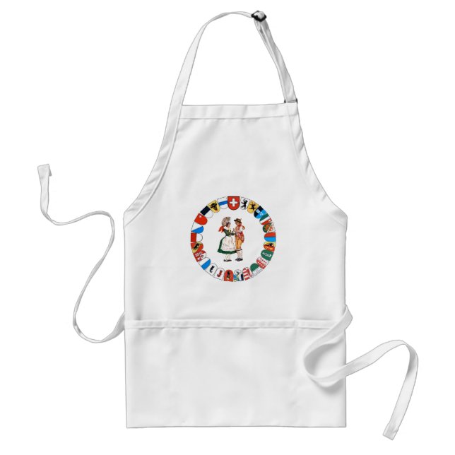 Swiss cantons and costumed dancers standard apron (Front)