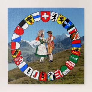 Swiss cantons and dancers jigsaw puzzle