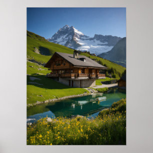 Swiss Chalet Vibes – Fuel Your Journey Poster