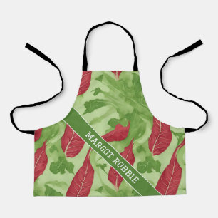 Swiss chard Watercolor Colourful Pattern Apron