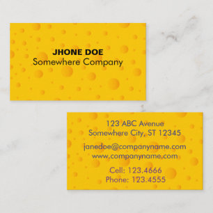 Swiss Cheese Cheezy Texture Pattern Business Card
