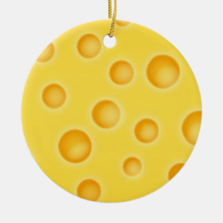 Swiss Cheese Cheezy Texture Pattern Ceramic Tree Decoration