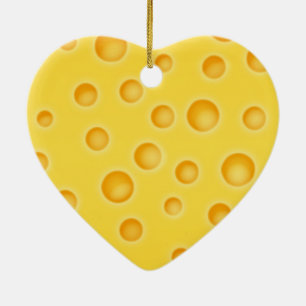 Swiss Cheese Cheezy Texture Pattern Ceramic Tree Decoration