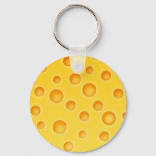 Swiss Cheese Cheezy Texture Pattern Key Ring