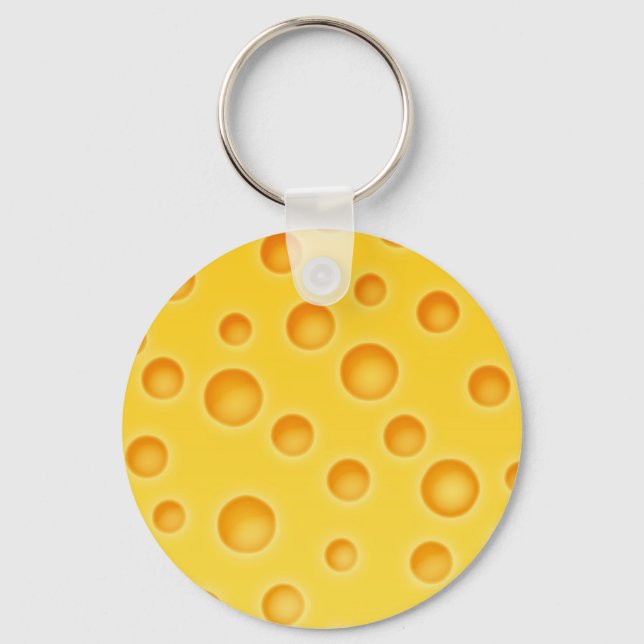Swiss Cheese Cheezy Texture Pattern Key Ring (Front)