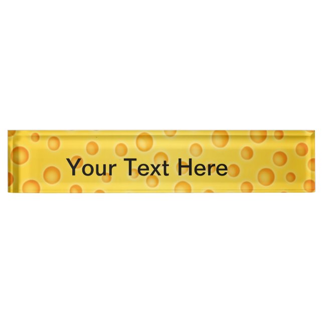 Swiss Cheese Cheezy Texture Pattern Nameplate (Front)