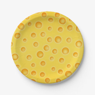 Swiss Cheese Cheezy Texture Pattern Paper Plate