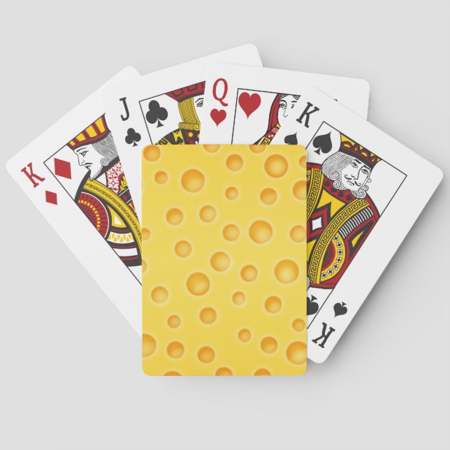 Swiss Cheese Cheezy Texture Pattern Playing Cards (Back)