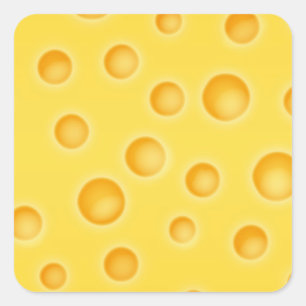 Swiss Cheese Cheezy Texture Pattern Square Sticker