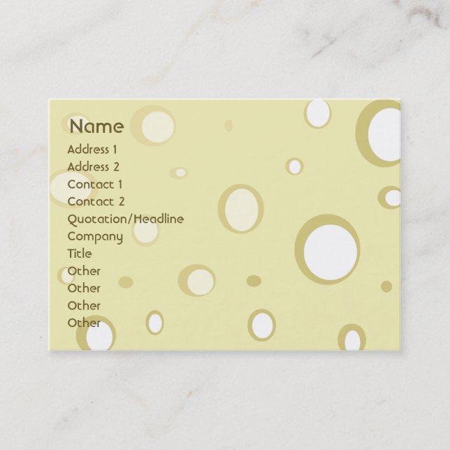 Swiss Cheese - Chubby Business Card (Front)
