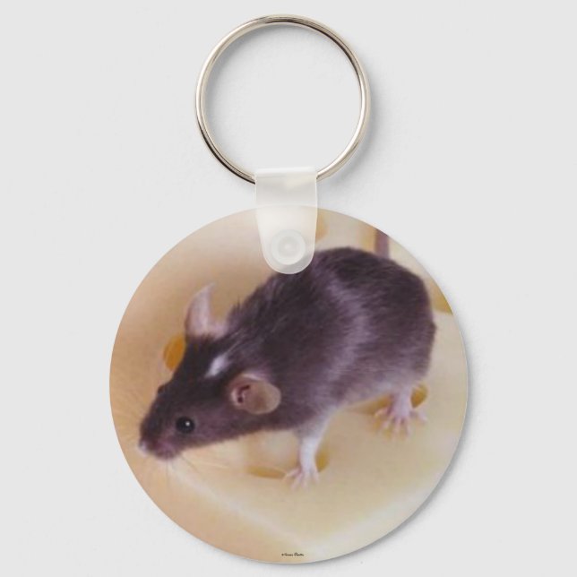 Swiss Cheese Mouse Keychain (Front)