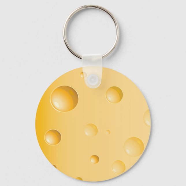 Swiss Cheese Slice Yellow Gruyere Key Ring (Front)