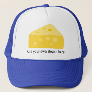 Swiss Cheese Wedge Image with Personalised Text Trucker Hat