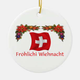 Swiss Christmas Ceramic Tree Decoration