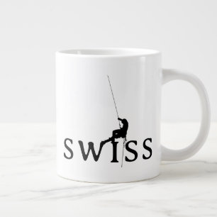 Swiss Climbing Minimalist Rope Silhouette Large Coffee Mug