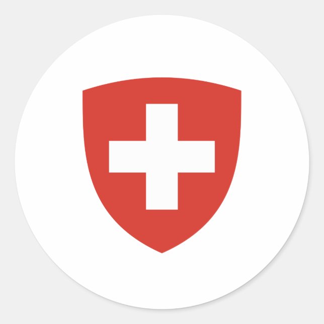 Swiss coat of arms classic round sticker (Front)